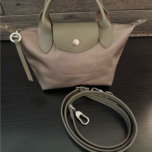 Longchamp Le Pliage Extra Small Top-Handle Bag in Taupe